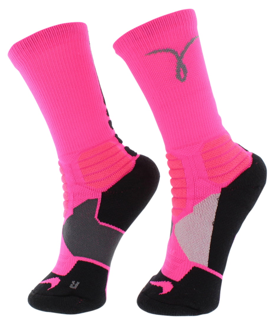 Nike Mens Hyper Elite Kay Yow Basketball Crew Socks Hot Pink ...