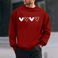 thumbnail image 2 of Stamzod Men Sweatshirts Valentine's Lover Heart Crewneck Sweatshirt Casual Long Sleeve Tops for Men Plus Size Clothes Red D XXL, 2 of 6