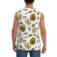 thumbnail image 3 of Yiaed Honey Print Men's Singlet Vests Summer Running Muscle Tank Tops Gym Undershirt Round Neck Sleeveless for man, 3 of 8