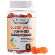 Nature's Nutrition Sleep Aid Melatonin Gummies All Natural Adult Sleeping Pills, 60 Ct.