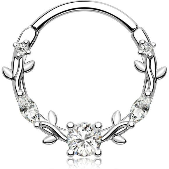 shiyou-Septum Ring 16G Vine Septum Jewelry Stainless Steel 316L Septum Piercing Daith Piercing Jewelry Conch Helix Earring Cartilage Earring for Women