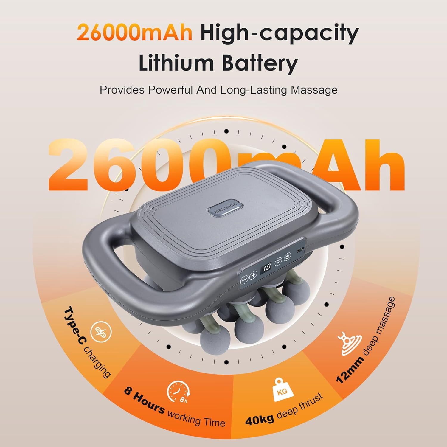 16  Massage Gun Set, Deep Tissue Percussion Massager with Heating & Compression for Full Body Recovery