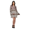 thumbnail image 2 of Moomaya Robe Droite Mini à Manches Longues Évasées Imprimée pour Femmes Vêtements d'Été, 2 of 6