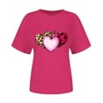 thumbnail image 6 of Valentine Outfits for Women Love Leopard Print Shirt Round Neck Short Sleeve T-Shirt Women Valentine Shirt Spring Clothes 2026, 6 of 7
