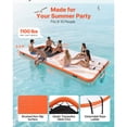 thumbnail image 2 of KFFKFF Inflatable Floating Dock, 15 x 6.5 FT Inflatable Dock Platform, Non-Slip Water Air Mat with Portable Carrying Bag and Detachable Ladder, Floating Water Platform Island Raft, 2 of 9