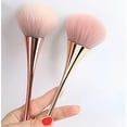 thumbnail image 2 of Rose Gold Powder Blush Brush Professional Make Up Brush Large Cosmetic Face Cont Cosmetic Face Cont brocha colorete Make Up Tool Purple-Glitter, 2 of 6