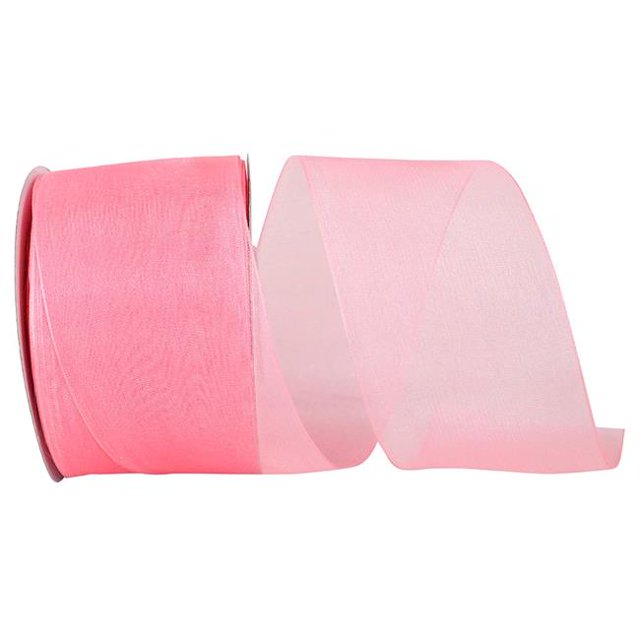 Reliant Ribbon 25621-950-40K 20.5 in. 50 Yards Chiffon Mono Sheer Ribbon, Rose Pink