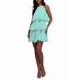 thumbnail image 2 of Womens Sleeveless Chiffon Dress with Ruffle Hem Elegant Evening Gown Party Maxi Dress Blue-Green XXL, 2 of 7