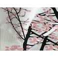 thumbnail image 4 of Ambesonne Flower Quilted Bedspread Set 3 Pcs, Cherry Branch Floral, Queen Size, Pink Black, 4 of 5