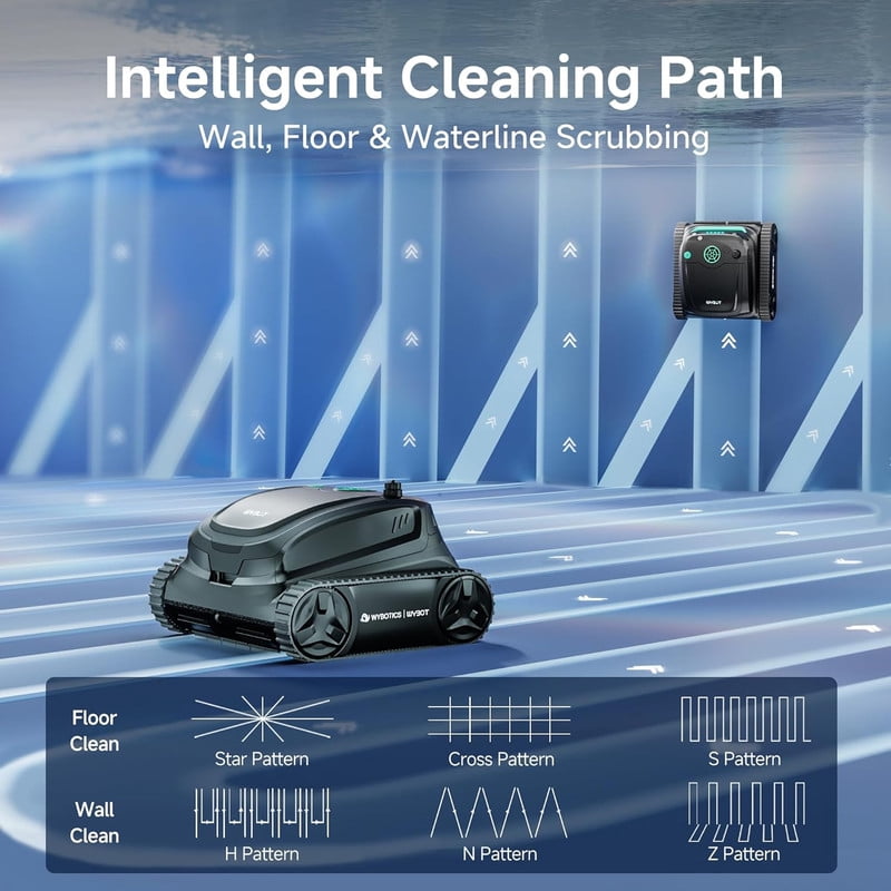 WYBOT S2 Solar Robotic Pool Cleaner with Solar-Powered Charging Dock, 3D Adsorption System