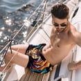 thumbnail image 2 of luoweisi Men's Beach Shorts Quick Dry Swim Trunks with Mesh Lining Abstract Rhinoceros XL, 2 of 5