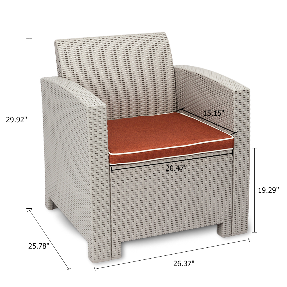 Hommoo Outdoor Furniture Sectional Sofa Set Only Sofa All Weather Gray White Wicker Sofa Sectional Furniture Set With Cushion And Love Seat Walmart Com Walmart Com