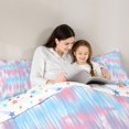 thumbnail image 4 of Homewish Pink Blue Gradient Twin Comforter Sets,Modern Abstract Art Bedding Set,Colorful Stars Reversible,2 Pieces,1 Comforter and 1 Pillowcase, 4 of 7