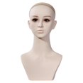 thumbnail image 2 of Busto de cabeza de maniquí femenino con orificio para la oreja y peluca en el hombro. Soporte para cadena colgante, collar de peluquería y, 2 of 9