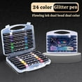 thumbnail image 4 of 24pcs 10ml Dual-Tip Glitter Marker Pens, Double-Sided Pearl Glitter Markers with Soft Head, Sparkling Fluorescent Watercolor Pens for Art Craft Handmade Journal Scrapbooking, A, 4 of 9