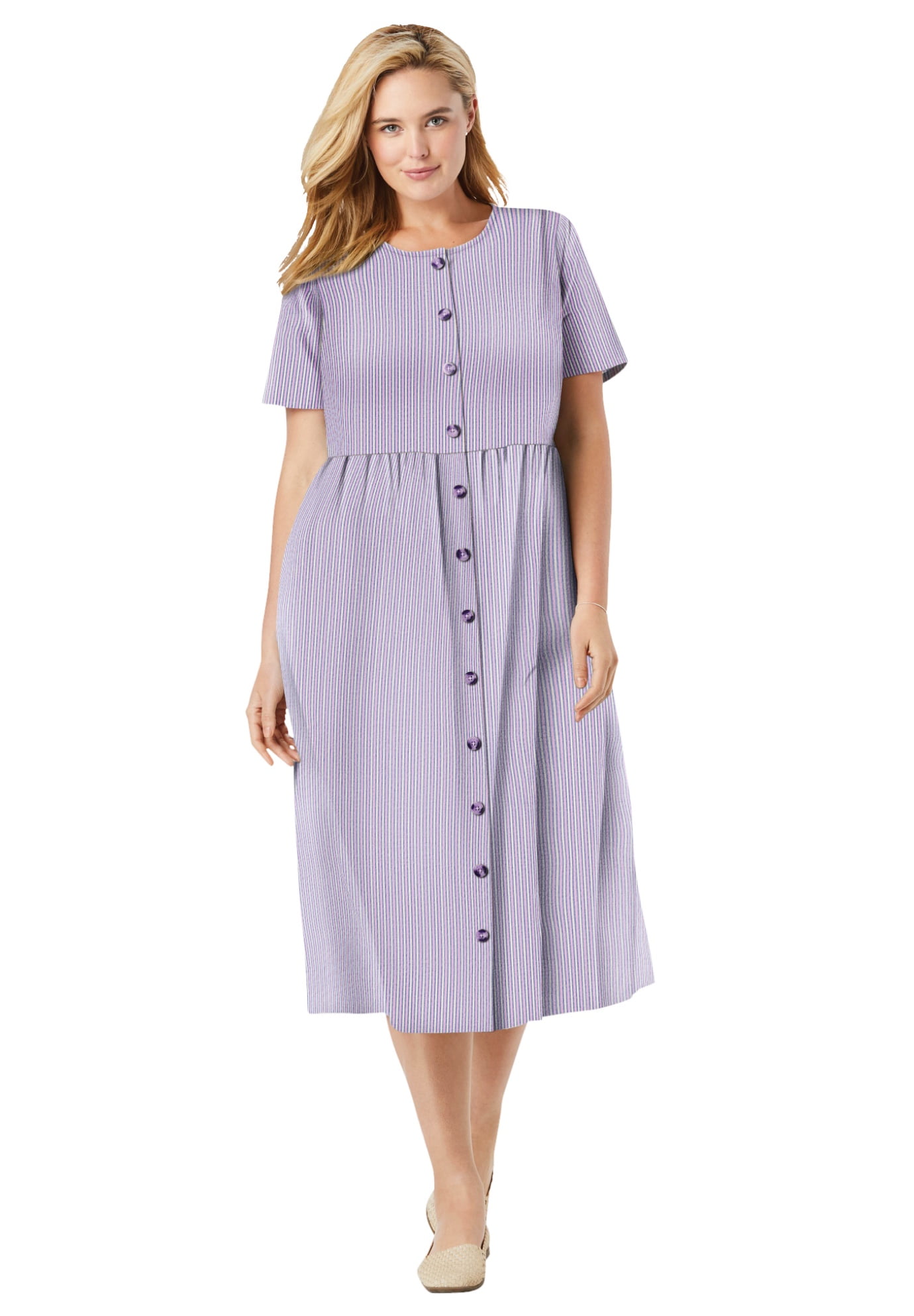 women's plus size seersucker dress