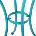 thumbnail image 4 of Teal Powder Coated Metal Bistro , 3 Pc, 30" Table, 16.25" Seat H Chairs, Weather-, Long-lasting, , Stable Outdoor Iron Coated, Water-, 18" Chairs, 4 of 6
