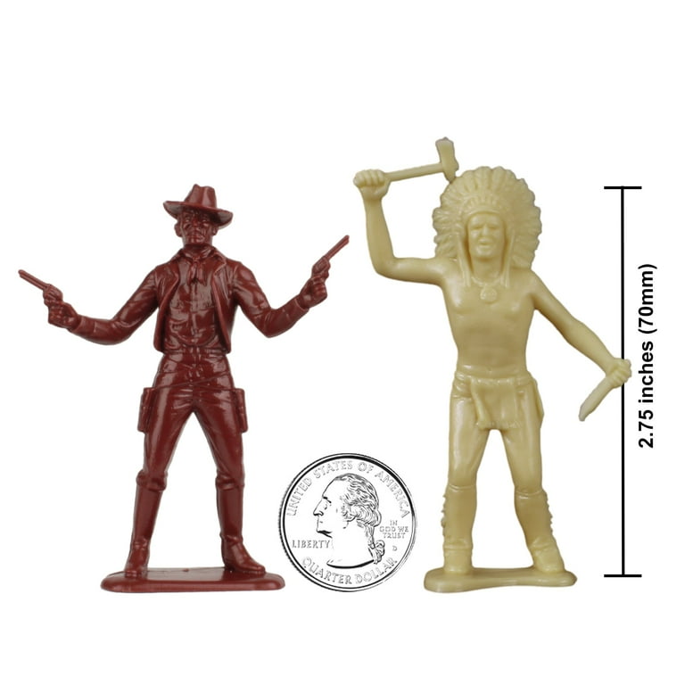 TimMee Cowboys and Indians Plastic Figures - 40pc Playset - Made