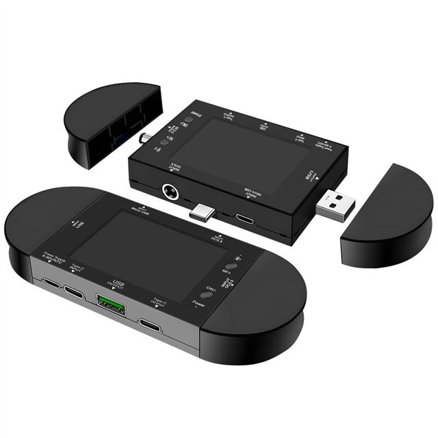 Probador USB tipo C UD24, voltímetro digital de 2,4 pulgadas, amperímetro, banco de energía, detector de voltaje, medidor eléctrico de voltímetro PD con disparador