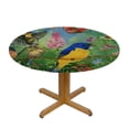 thumbnail image 3 of WYYP Birds Flowers Butterflies Round Table Cover - Great for Home Kitchen/Parties/Holiday Dinner - 100% Polyester Fiber White, 3 of 8