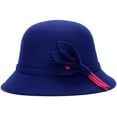 thumbnail image 7 of YooGuoGuo Women Wool Felt Church Cloche Cap Bucket Hat Bowler Hats with Leaves Band, 7 of 7