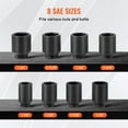 thumbnail image 3 of VEVOR Axle Nut Impact Socket Set 1/2" Drive Deep 6-Point 8PCS SAE Nut Socket, 3 of 9