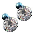 thumbnail image 3 of Ear Studs Anti-allergic Cubic Zirconia Stainless Steel 3 Prong Design Earrings For Daily Life, 3 of 5