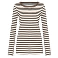 thumbnail image 5 of Women Oversized T Shirts Y2K Basic Long Sleeve Striped Print Fashion Tops 2026 Spring Summer Casual Tee, 5 of 5