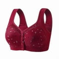 thumbnail image 2 of Razzly Women's Front Closure Floral Lace Bra Comfortable Support Underwire T Shirt Bralette Soft Wireless Everyday Wear wireless bras for women,bras for women wirefree Bra Comfortable Sports(Wine,38), 2 of 9