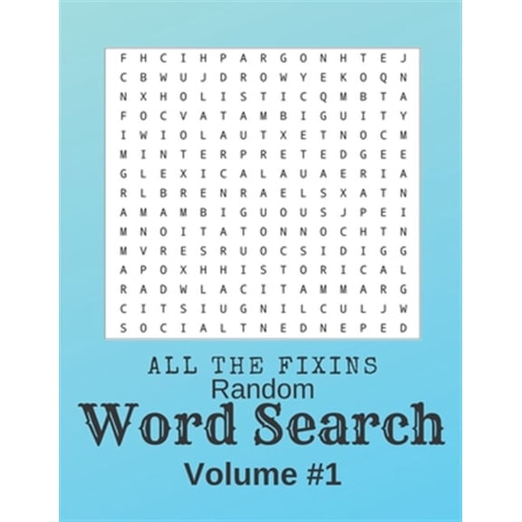 Pre-Owned All The Fixin's Random Word Search Volume 1: Jumbo Large Print Brain Exercises For Seniors, Adults, Women and Men alike