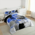 thumbnail image 4 of Manfei Chic Abstract Ombre Bedding Comforter Set, Blue Buffalo Artwork Twin Comforter Sets, Teens Kids Adult Man Reversible Bedding Set, Microfiber Bedroom Decor, 2 Pieces, 4 of 9