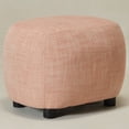 thumbnail image 4 of KINWELL 23" Wide Linen Blend Upholstered Ottoman, Textured Weave Footrest with Soft Padded Seat, Mid-Century Modern Footstool for Bedroom, Entryway or Living Room, Coral, 4 of 11