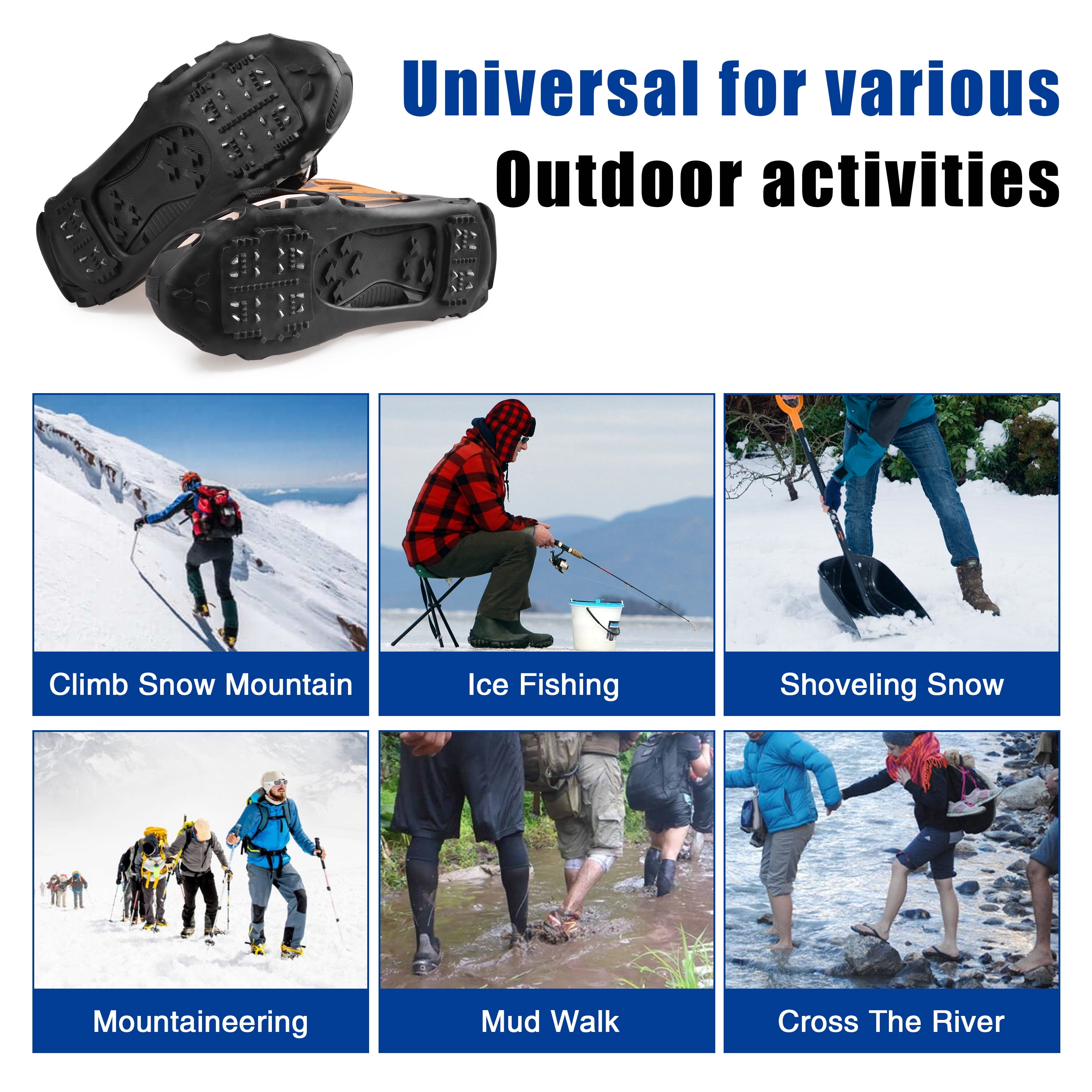 OROOTL Ice Cleats for Shoes and Boots, Snow Traction Cleats