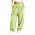 thumbnail image 3 of LIaqionyy Girls Fleece Pants Fuzzy Elastic Waist Baggy Sweatpants Soft Wide Leg Casual Loungewear with Pockets, 3 of 7