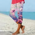 thumbnail image 4 of jjayotai Boho Floral Print Leggings for Women, Trendy Art Painting Beach Summer Fall Clothes Yoga Pants High Waisted Capri Trousers, 4 of 7