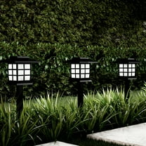 Pure Garden Set of 6 Water-Resistant Solar Pathway Coach Lights (Black)