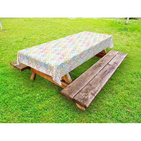 

Indie Outdoor Tablecloth Colorful Pattern with Classical Old Fashioned Eyeglasses Nerd Smart Hipster Doodle Decorative Washable Fabric Picnic Tablecloth 58 X 104 Inches Multicolor by Ambesonne