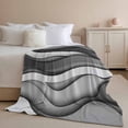 thumbnail image 2 of Throw Blanket for Couch Grey White Black Soft Fleece Flannel Blankets Cozy Lightweight Blanket for Home Sofa Living Room Water Ripple Bed Throws 60" x 80", 2 of 9