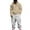 Khaki, variant on Men’s Pullover Hoodie with Front Pocket and Drawstring Hood Long Sleeve Top and Cargo Pants Set for Casual Wear Black M