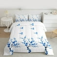 thumbnail image 2 of Homewish Graffiti Floral Bedding Comforter Set,Peach Flower Twin Comforter Sets,Blue White Bedding Set For Boys Kids,Microfiber Bedroom Decor Reversible,2pcs, 2 of 8