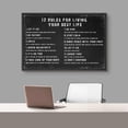 thumbnail image 3 of IDEA4WALL Framed Canvas Print 12 Rules for Living Your Best Life Inspirational Guide Illustrations Wall Art Contemporary Relax/Calm Artwork for Living Room, Bedroom, Office - 16"x24" BLACK, 3 of 5