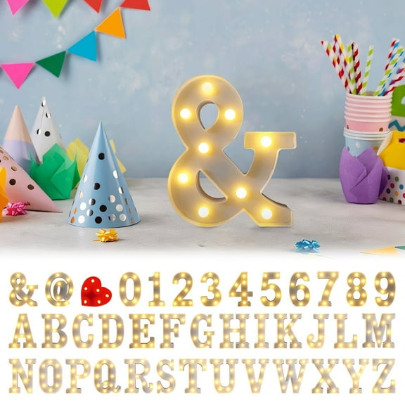 FAMTKT Letters Lights Alphabet Lamp LED Letter Lighting Letter Light Illuminated Letters Night Lights Decoration for Birthday Party Wedding Children's Room