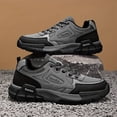 thumbnail image 5 of Men's Heavy-Duty Outdoor Work Boots-like Hiking Shoes  for,, Camping (Grey/Black) - Spring/Autumn/Fall Seasonal - Low-Top All-Terrain Traction, Durable  & Rubber Sole, Lace-Up Trekking Sneakers, 5 of 9