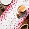 thumbnail image 3 of Valentine's Day Table Runner - 36 Inch Long Pink Love Roses Truck Romantic White Cotton and Linen Blended Dress Scarves Farmhouse Table Runner for Kitchen Dining, Coffee Table, 13" x 36", 3 of 8