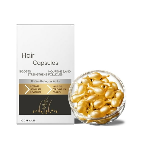 HHBEAUTY Hair Oil for Women,Hair Serum Capsules, Hair Vitamins,30 Pcs Hair Vitamins Serum Capsule, Restores Dry Frizzy Hair