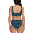 thumbnail image 3 of Wukai Rose Flowers Women's Bikini Set Two Piece,wimsuit High Waisted V Neck Twist Front Adjustable Spaghetti Straps Bathing Suit-XX-Large, 3 of 7