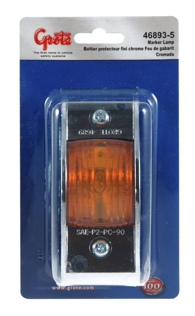 Grote 46493-5 Yellow Economy Steel-Armored Clearance Marker Light