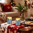 thumbnail image 7 of Stripes Stars Pattern Flameless Candles 2 PCS with Remote Realistic Moving Flame LED Tapered Pillar Set for Home Decor, 7 of 7