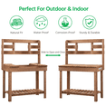 thumbnail image 2 of Yaheetech Wooden Potting Bench Table with Display Rack Storage Shelf for Garden, Brown, 2 of 9