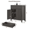 thumbnail image 4 of SICOTAS Farmhouse Buffet Sideboard Cabinet with Drawers, 29" W Fluted Coffee Bar with Adjustable Shelves, Small Modular Storage Cabinet Set of 2 for Dining Room, Living Room, Entryway, Dark Grey, 4 of 9